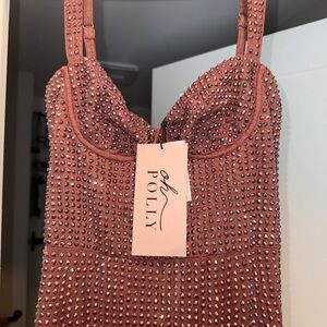 Oh Polly rhinestoned Maxi Gown espresso.